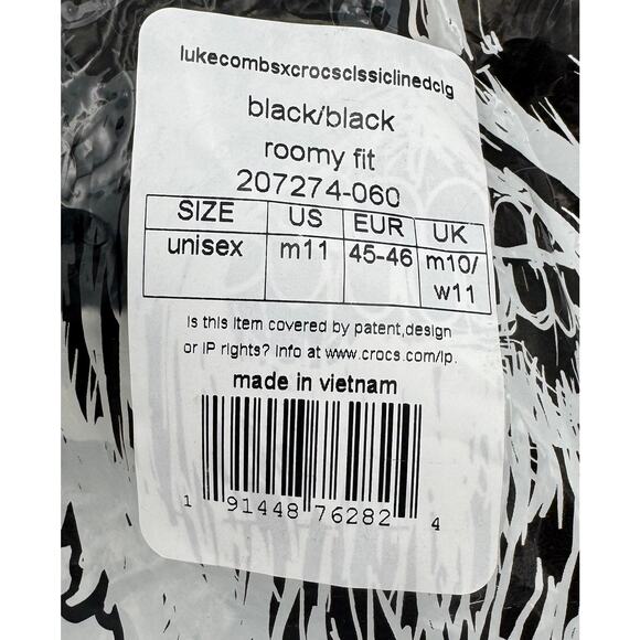 Crocs Classic Lined Clog Luke Combs Skully Sz 11M #145 - Picture 9 of 10